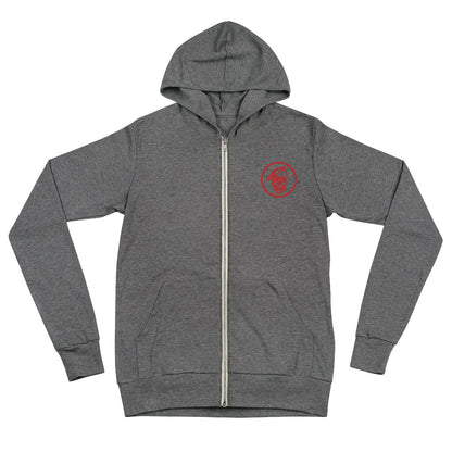 Zip-Up Hoodie with Embroidered Logo